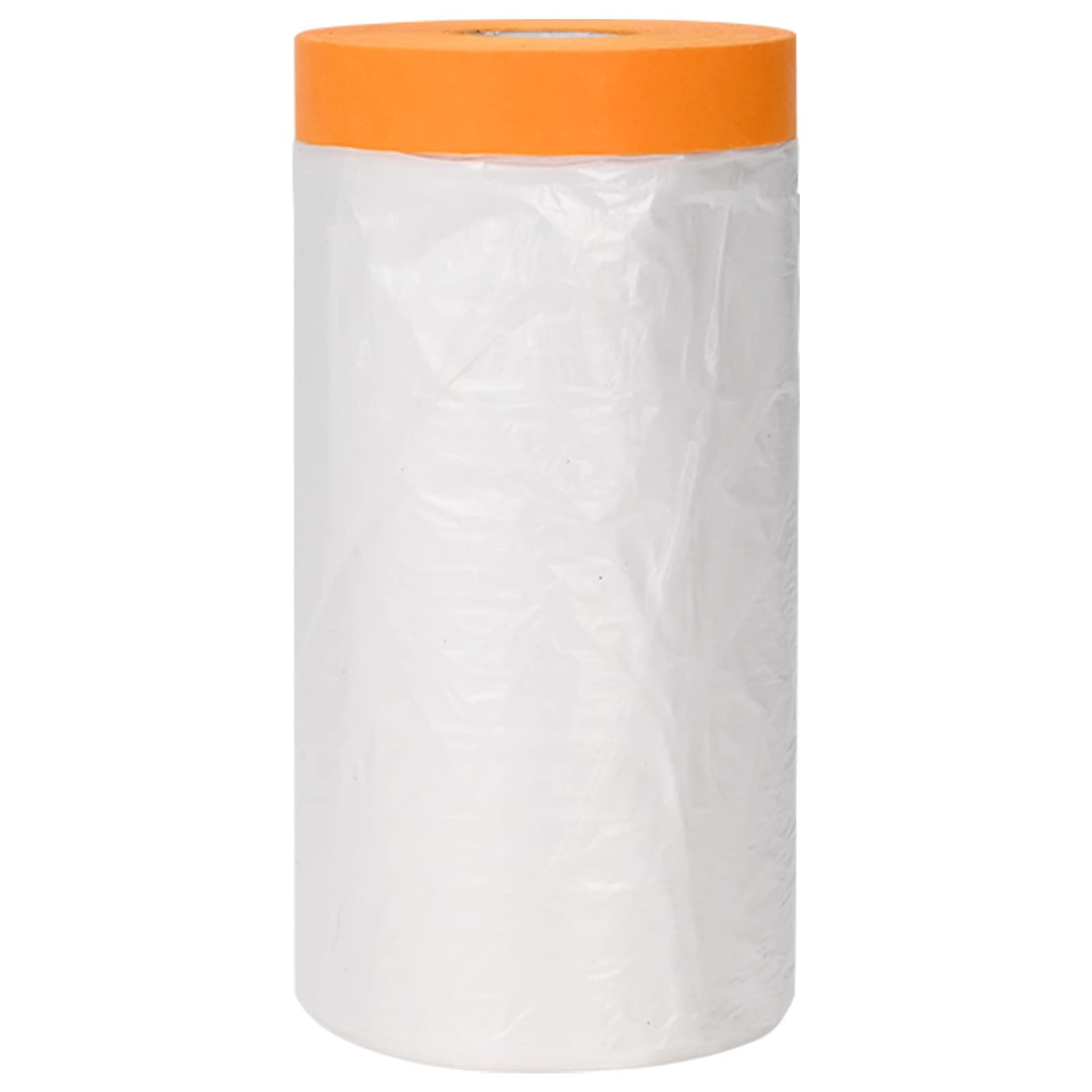 Pellicola antipolvere con nastro adesivo trasparente in HDPE, 110 x 3300 cm, confezione da 6 pezzi, per ristrutturazione di interni, protezione dalla polvere per pavimenti, mobili, pareti