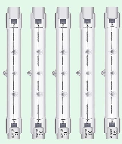 Vinaco J118 R7S Bulb, 5 Pack R7S Halogen 118MM 230W Bulb Dimmable with 2800K Warm White, High Output 4680LM R 7S Bulbs 118MM MAX 230W 240V, Long Lifespan R 7S J118 halogen for Security Landscape Light