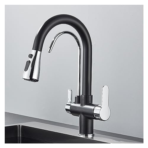 Mélangeur d'évier à trois voies avec jet extractible et système de filtration d'eau intégré