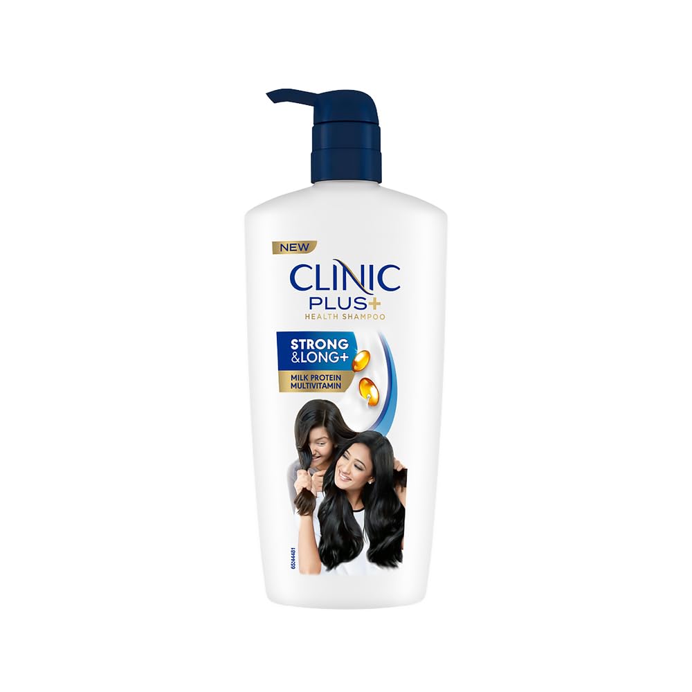 Clinic Plus Strong & Long Shampoo 650 ml, With Milk Proteins & Multivitamins for Healthy and Long Hair - Strengthening Shampoo for Hair Growth