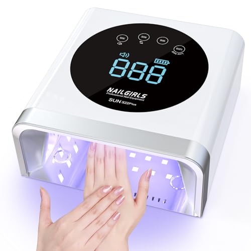 Nailgirls 150W UV Lampe Nägel, LED Nagellampe, 30/60/90/120s Timer, Nagellampe, Auto-Sensor, Abnehmbare Metallgrundplatte, UV LED Lampe für Gelnägel, Nail Lamp für Gelnägel Finger Zehennagel