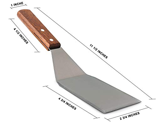 Homi Styles Metal Spatula Beveled Edges, Stainless Steel Grill Spatula with Wood Handle for Skillets, Griddles & Pancake Flipper for Burgers,Omelet,Metal Spatula for Cast Iron Skillets 11 x 3 inches by Homi styles - Image 2