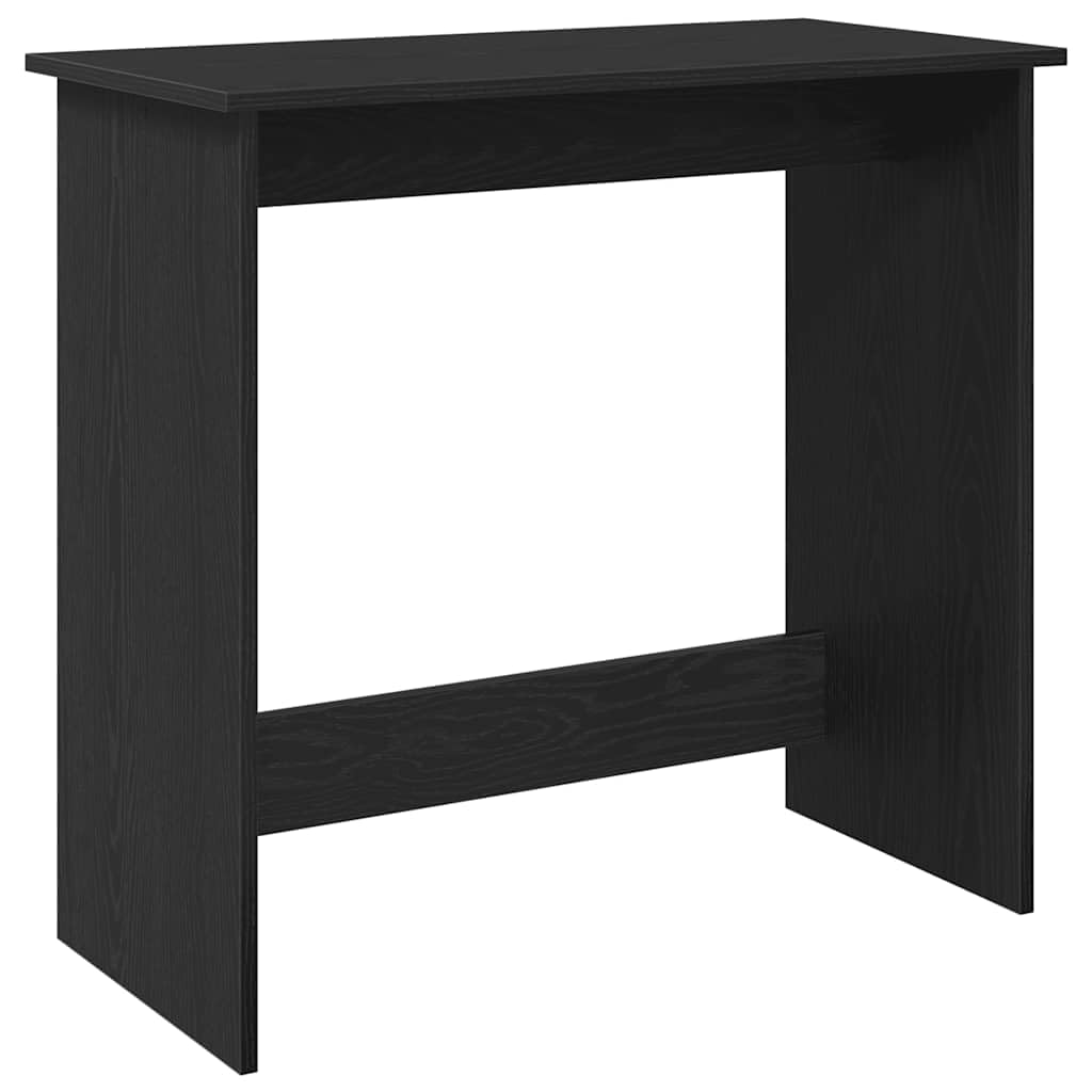 Escritorio negro 80 x 40 x 75 cm de material de madera, amplia superficie de trabajo para ordenador y utensilios de escritura, versátil en estudio, dormitorio, sala de estar