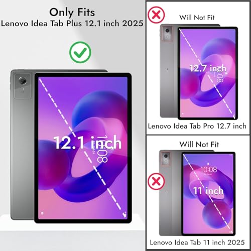 Image of HOM Tri-Fold 7-Colour Backlight Detachable Wireless Bluetooth Keyboard with Trackpad /Touchpad Tablet Cover Case for Lenovo Idea Tab Plus 12.1 inch - Black