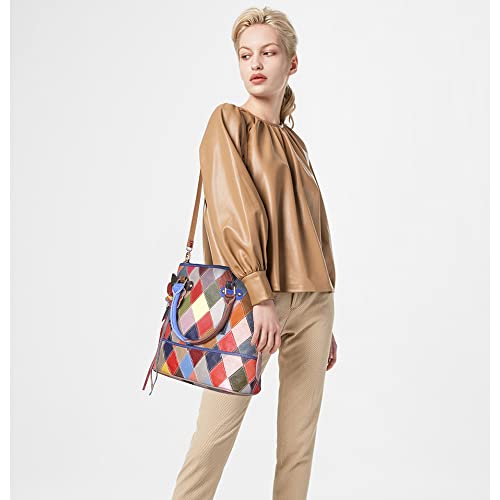 Bolso Tote de cuero genuino para mujer con flores 3D miniatura 2