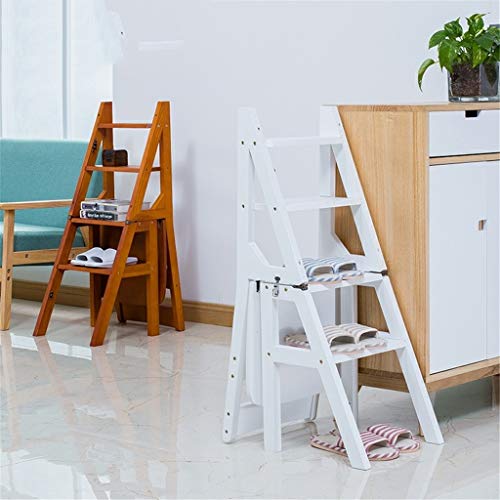 Taburete de madera con escalones para evitar caídas caseras en escaleras inestables 8