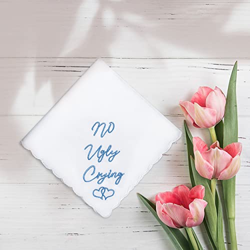 W&F Gift Bridesmaid Gift For Wedding Handkerchief | No Ugly Crying Embroidered Handkerchief | Wedding Day Bride Gift #TOP4