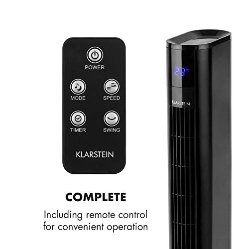Klarstein Skyscraper 3G Säulenventilator Standventilator 48W Luftdurchsatz 1.633 m³/h Touchpanel Fernbedienung schwarz