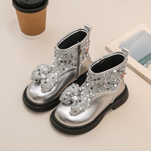 Girls Ankle Boots Fashion Sparkle Sequins Comfy Boots Fashion 2025 New Outdoor Non Slip Girl Riding Dress Boots2