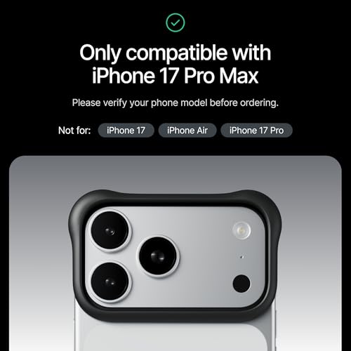 Arc Pulse Compatible with iPhone 17 Pro Max Phone Case (2025), Minimalist Protective Shock Absorption Aerospace Grade Aluminum Shells + Elastomer Inlays Easy Fit 6.9 inch (Aluminum Matte Black) by Arc Pulse - Image 2