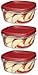 Rubbermaid 608866900504 Easy Find Lid Square 5-Cup Food Storage Container (Pack of 3), Red