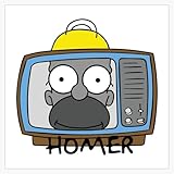 Retro TV Homer Bumper Sticker Window Water Bottle Decal 5'