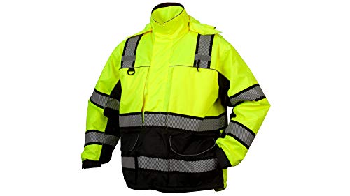 Pyramex Rpb36 Series Hi-Vis 3-In-1 Multi-Layer Safety Parka, Hi-Vis Lime, 3X-Large #TOP25