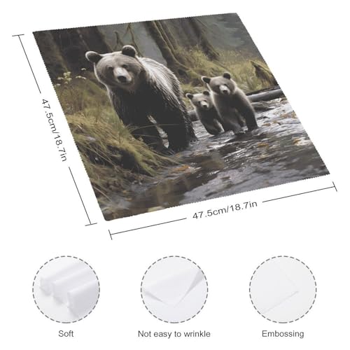 Mother Bear y sus servilletas de tela cuadradas 18.7x18.7 pulgadas miniatura 2