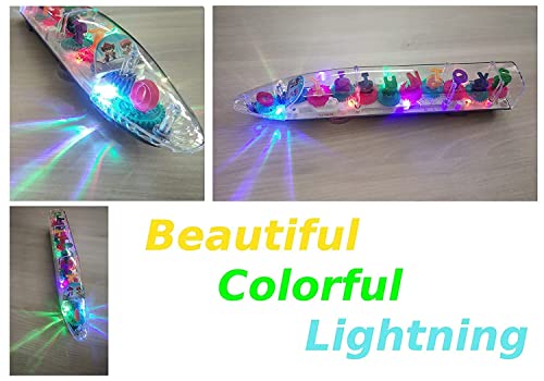 Image of Cable World Transparent 3D Train Toy 360 Degree Rotation, Gear Simulation Mechanical Train Sound and Light Toy for 2-5 Years Boys and Girls
