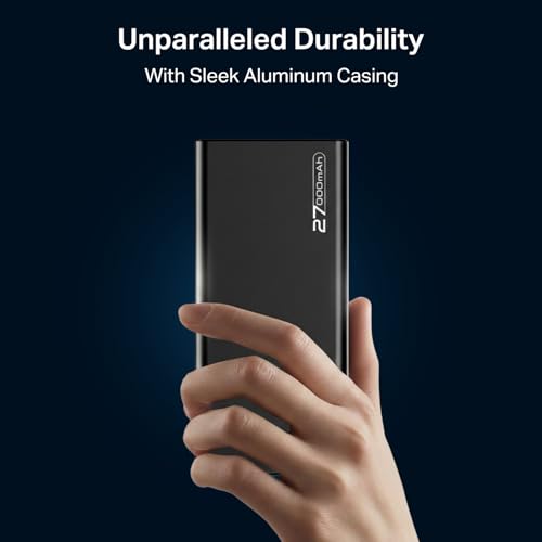 Image of Boat EnergyShroom PB600 27000mAh Powerbank with 2-Way 22.5W Fast Charging, 2X Input & 4X Output Ports, 12-Layer Smart IC Protection, QC 3.0, PD & PPS Fast Charging Support (Onyx Black)