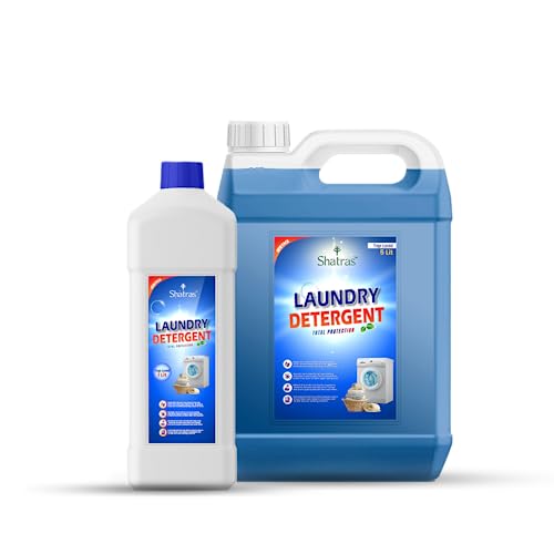 Image of Shatras Bio Cleaning Solutions Natural Laundry Liquid 6 L (5 L + 1 L Free) - Lavender | Caustic-Free, Biodegradable & Eco-Friendly Formula