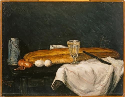 Impression toile Pain et Oeufs de Paul Cézanne 60x90cm pour bureau