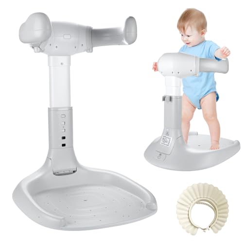 Support douche bebe anti-glissade avec poignée sécurité et support baignoire réglable 8-36 mois
