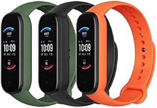 Kit 3 Pulseiras NSmart compatível com para MI BAND 5/6 + Película - Nandos-Store (Kit 3 Verde militar+Preta+Laranja)