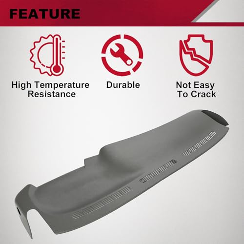 image for HECASA Molded Dash Board Cover Dark Grey Dashboard Cap Compatible with