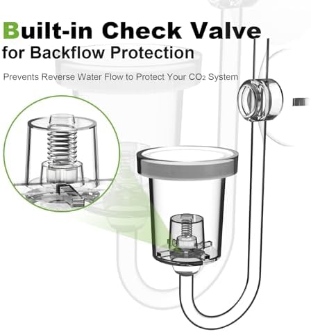 FZONE Acrylic Aquarium CO₂ Diffuser with Built-in Check Valve & Bubble Counter, Syringe & Suction Cup – Fine Bubble CO₂ Delivery for Planted Tanks (M-25mm) - 1