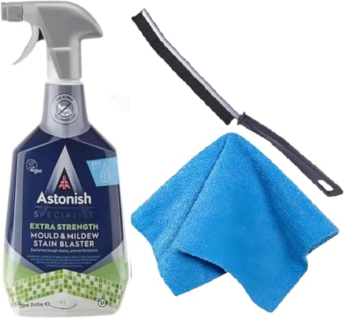 Astonish Specialist Extra Strength Mould and Mildew Spray Set 750ml - Includes Crevice Cleaning Brush and Northernscape Microfibre Cloth for Fast Mould Removal