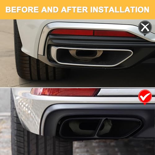 Cubierta de tubo de escape quad para Audi A5 y A4, realce negro claro 7