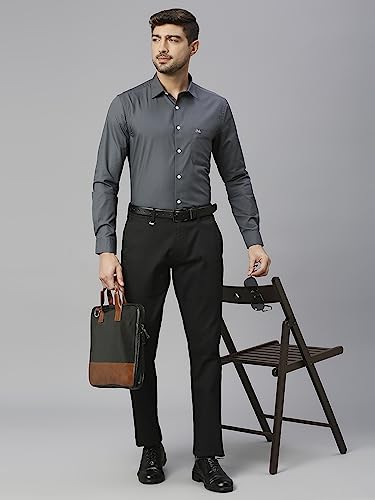 Image of Thomas Scott Men's Cotton Slim Fit 100% Formal Shirt with Spread Collar and Full Sleeves