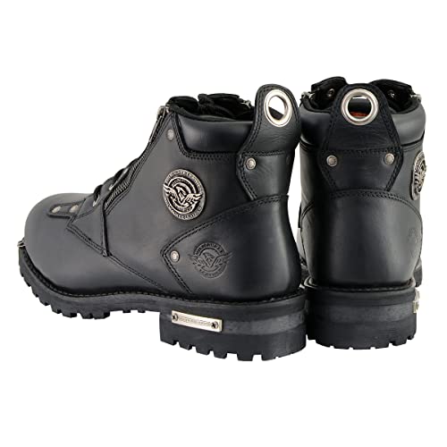Image of Milwaukee Leather Men's Leather Lace-Up Riding Boots - Motorcycle Biker Footwear for Street & Daily Wear