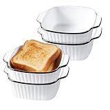 Xtrillogen 4er Set Auflaufform Keramik,400ml Quadratische Auflaufform Klein,Backformen Set mit Griffen,Kleine Backf ...
