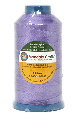image for Mandala Crafts Bonded Nylon Thread Lilac Heavy Duty Sewing Threads - 1