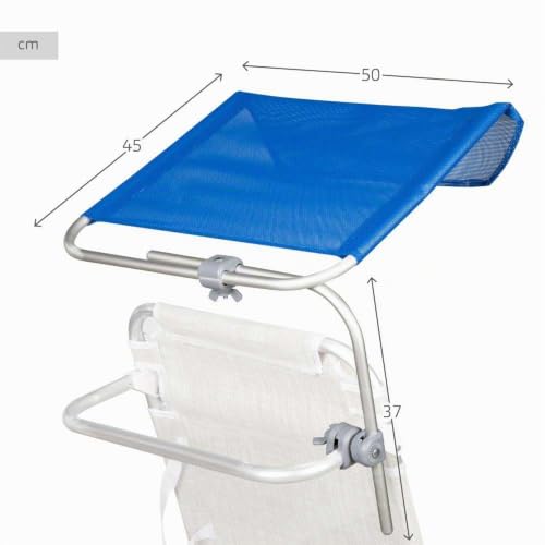 Aktive Klappbarer Strandkorb-Sonnenschirm, neigbar und 360º drehbar, Aluminiumrahmen, Textilene-Gewebe, Farbe Blau, einfache Montage, 50x45x37 cm, Sommerzubehör, Sonnenschirm (62352)