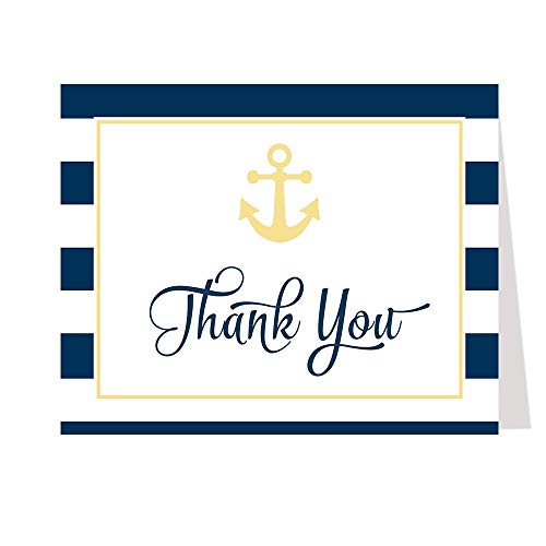 The Invite Lady Nautical Thank You Notes With Envelopes Baby