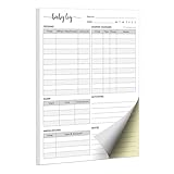 321Done 2-Part Carbonless Baby Daily Log Book, Made in USA – 5.5x8.5 Pad, Newborn Feeding, Diaper, Sleep & Medication Tracker for Parents, Babysitters & Daycare – Daily Infant Tracker – 50 Sets