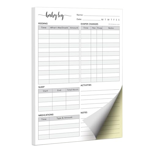 321Done 2-Part Carbonless Baby Daily Log Book, Made in USA –