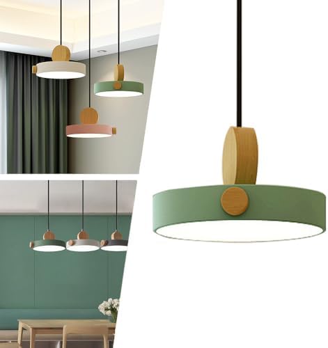 Mengjay LED Hängeleuchte Grün - 3-farb Dimmbare Pendelleuchte Industrial