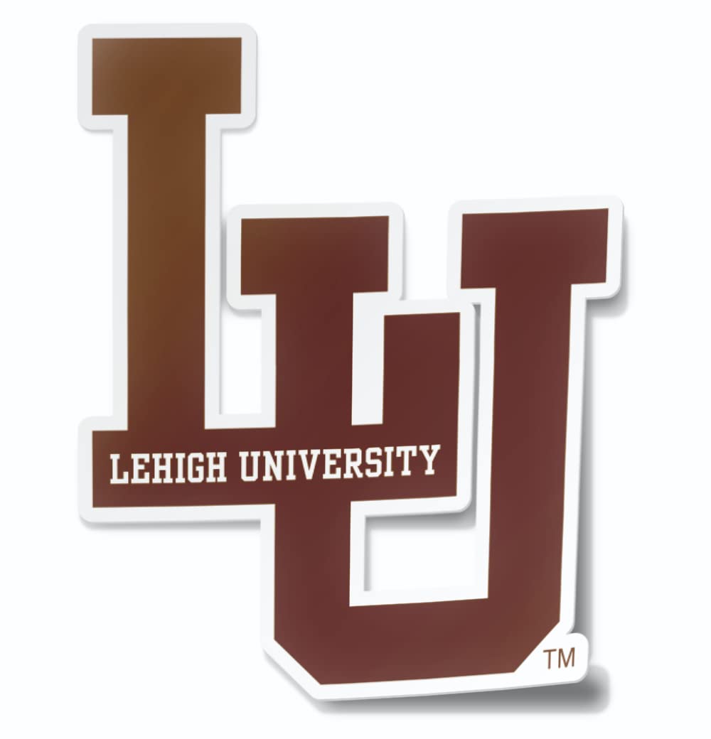 Lehigh University Mountain Hawks Block LU Brown Weatherproof Vinyl Sticker Car Decal from Nudge Printing