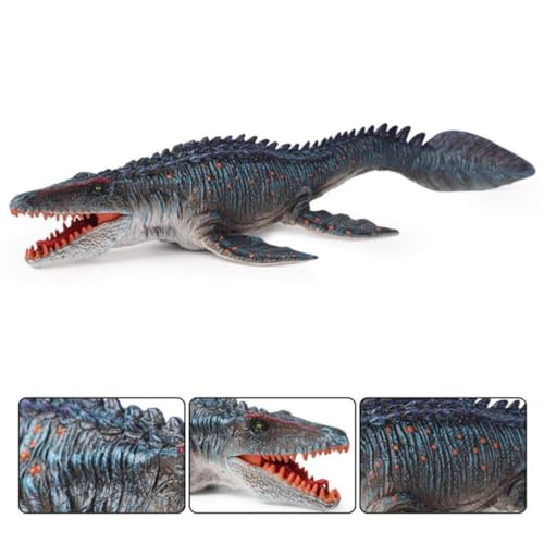 Image of Kawaii Kart Mosasaurus Dotted Body Realistic Dinosaur Toy with Movable Mouth Textured Dinosaur Figure Prehistoric Animal Creatures Educational Toy for Kids & Adults