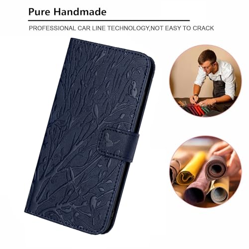 Housse cuir PU premium Samsung Galaxy A22 4G finition bleue - 4