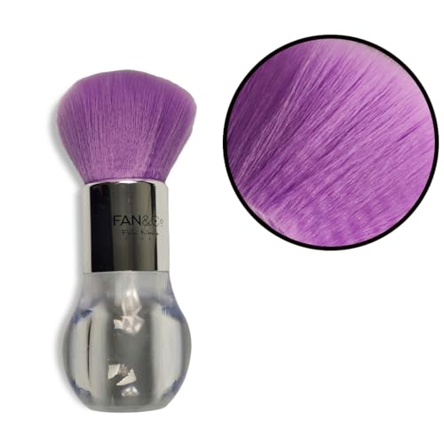 Pincel Espanador De Pó Fan Nails Cristal Roxo Unhas