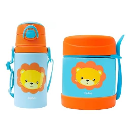 Kit Garrafa Leão Aluminio, Buba Mais Pote Térmico Leão