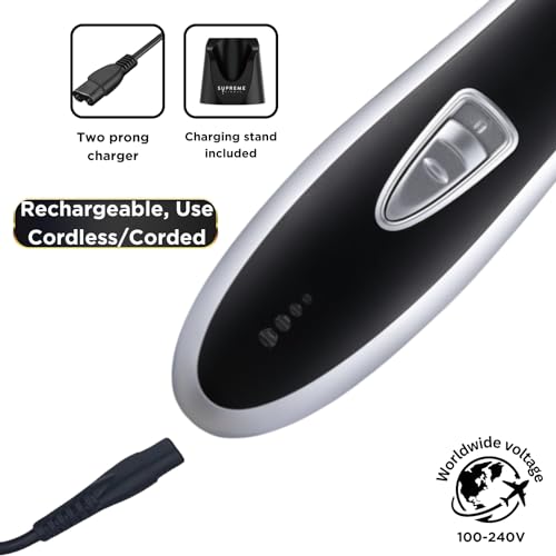 Image of Supreme Trimmer T Shaper | Professional Barber Trimmer Hair Clippers for Men (90 Min Run Time) Cordless Hair Trimmer Zero Gapped Liner Beard Trimmer | ST5210 Silver