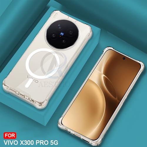 Image of AESTMO Clear Back Cover for Vivo X300 Pro 5G | | 360 Protection | Transparent Back Cover for Vivo X300 5G Pro (PC + TPU, Compatible with MagSafe Accessories, Transparent Bumper)