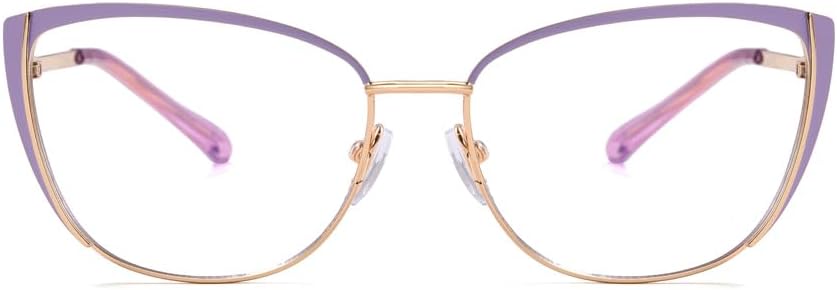kachawoo Blue Light Blocking Glasses Retro Women Metal Frame Cat Eye Glasses Eyewears - Image 2