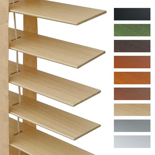 Nach Maß Holzjalousie Fenster Innen, Holz Jalousie 50 mm Lamellen Fensterjalousie, 180 220 80 85 90 95 100 115 120 140 160 165 170cm Sichtschutz Verdunkelung Jalousette(G)