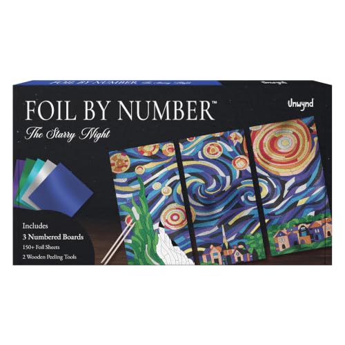 Unwynd Foil/Paint by Number Starry Night Art Craft Kit Adults Women Teens