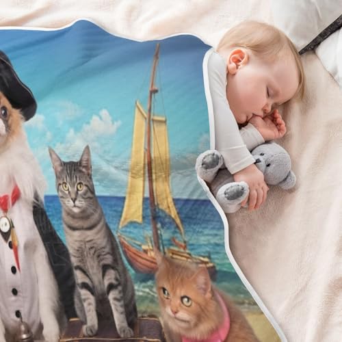 YETTASBIN Funny Cat Unisex Baby Blanket, Cotton Cozy Skin-Friendly Nursery Newborn Swaddle Blanket for Boys Girls, Soft Warm Toddler Infant Blanket for Crib Stroller, 30 x 40 Inch