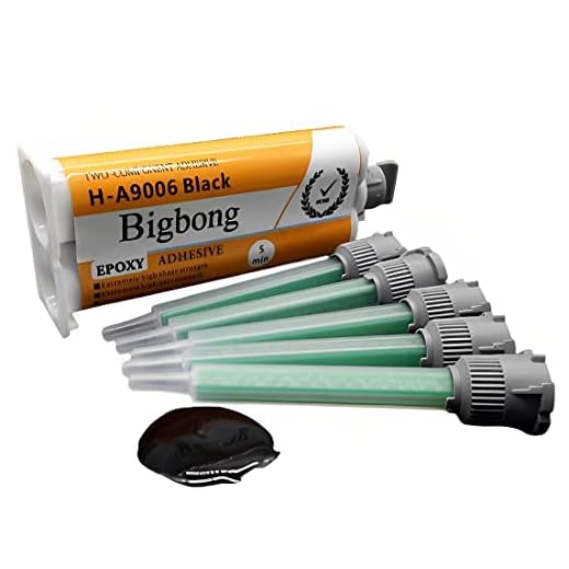 Bigbong 50ml 1:1 Epoxy Resin Black AB Glue Epoxy Glue Metal Ceramics Wood Glass Plastic Bonding Epoxies Epoxy Adhesive Curing Time 5 Minutes & 5pcs 1:1 2-Part Mixing Nozzles Static Mixer