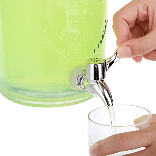 DEAYOU 3L Glass Beverage Dispenser with Tap, Cold Drink Ice Tea Dispenser with Trigger Clamp Locking Lid, Glass Mason Jar Lemonade Liquid Pitcher with Spout for Party, Fridge, Juice, Beer, 0.8 Gallon - Image 6